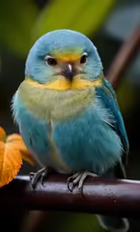 a small colorful bird perched on a metal pole