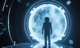 a man standing in front of a circular structure