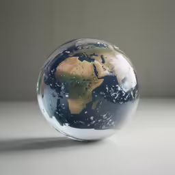 a very small crystal globe with a lot of stars