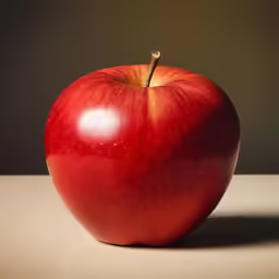 a red apple sitting on top of a table