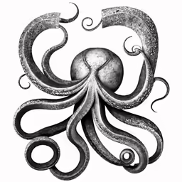 an ink drawing of an octopus and the tentacles