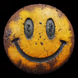 the face of a yellow painted smiley face