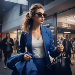 a beautiful young lady carrying a black purse and a black purse