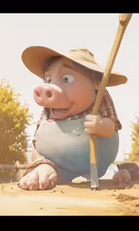 a large cartoon character holding a baseball bat