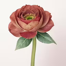 large and delicate red flower on top of a stem