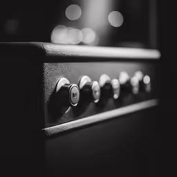a black and white photo of some switches