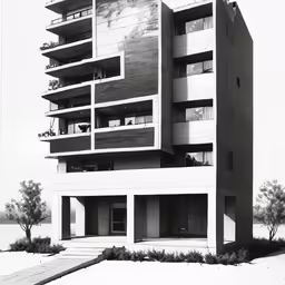 a black and white photo of an older building