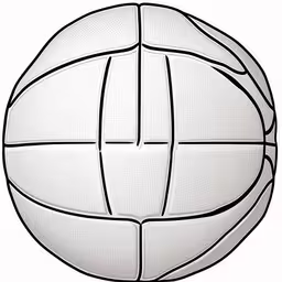 a white volleyball ball sitting on top of a floor,a white volleyball ball with three lines of varying sizes,an isolated white volleyball ball with contour lines,a basketball that is white and black is in full color,a drawing of a volleyball ball in black and white