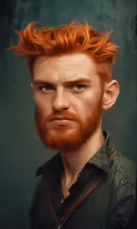 a young redhead man with his hair dyed up and red