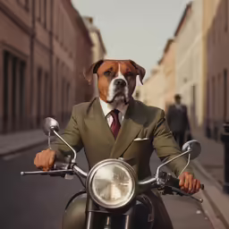 the dog has a suit on and it is dressed nicely