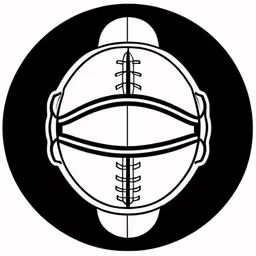a black and white image of a ball with a cage,an illustration in a circle with a football inside