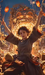 a woman in the middle of an artful scene in a movie