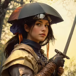 an image of a woman wearing armor holding a sword