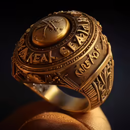 a replica ring sits on top of the counter