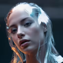 the portrait of a young woman in silver