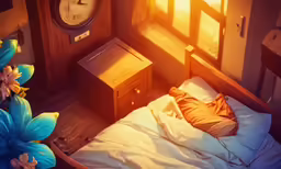 a bed room with a wooden head board and white sheets