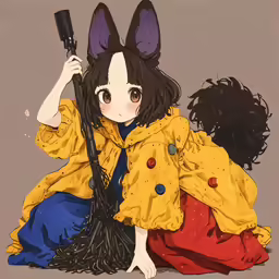 a girl sitting down while holding a gun