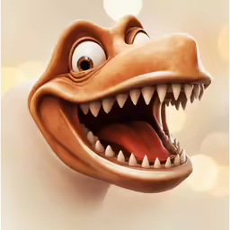 the crocodile head is smiling and it has sharp teeth