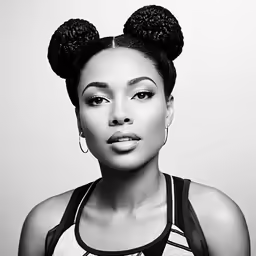 an african woman wearing two mickey ears