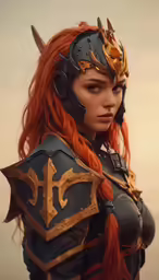 an anime - like girl in costume posing for the camera