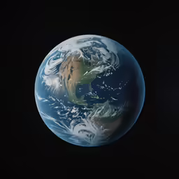 earth from space with a dark background