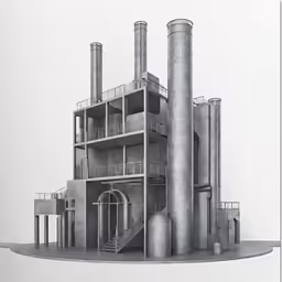 graph art rendering of an industrial building