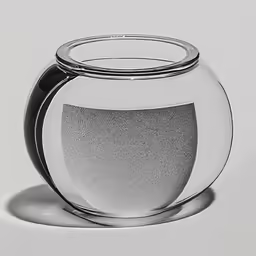 a glass fish bowl with a clear lid