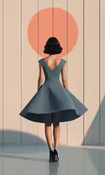 an artist uses colored images to draw dresses