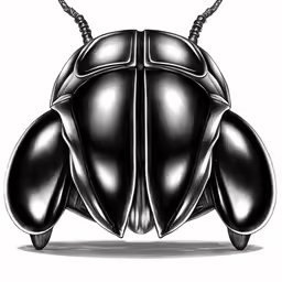 a bug drawing on white paper