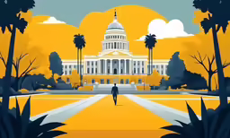 a man walks toward the us capitol building