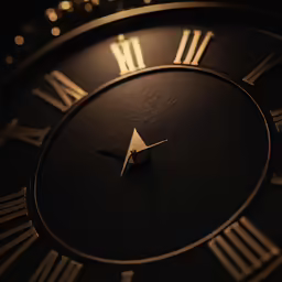 a clock with roman numerals and hour hands