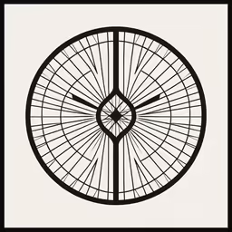 a bicycle wheel with spokes drawn on it