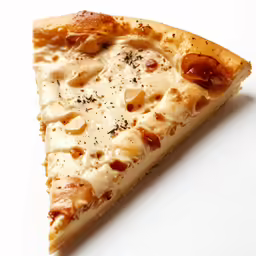 a slice of pizza with cheese, pepperoni and parmesan topping