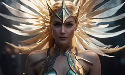 an image of a beautiful woman with wings on her head