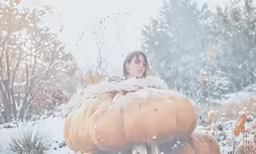 a person that is sitting down in the snow