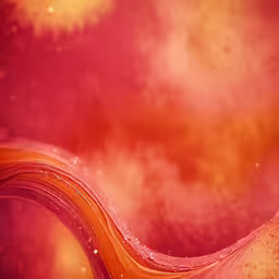 an abstract, wavy - shaped background features tiny yellow flowers,an orange and pink background with a wave