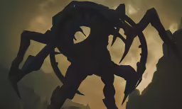 a giant spider that is standing in the sky