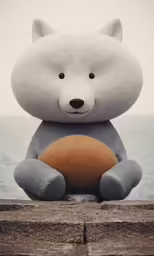 an ad campaign showing a big bear sitting on a pier