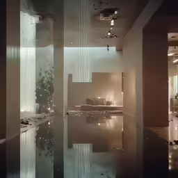 a luxurious living room with floor to ceiling windows