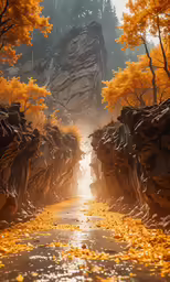 the light on the trees is shining down in a forest
