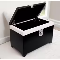 an image of an open black and white box