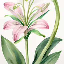 a painting of pink flowers and green leaves