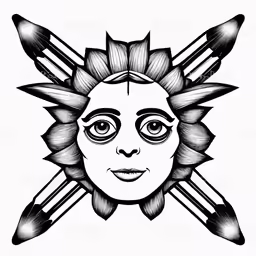an illustration of the sun surrounded by three crochets
