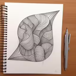 a drawing on paper with a marker next to it