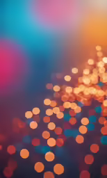 many colorful lights shine brightly in the dark