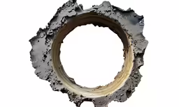 a piece of tin with some sand and a white back ground