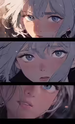 two faces of a young woman