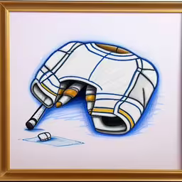 an artistic drawing of a hockey goalie