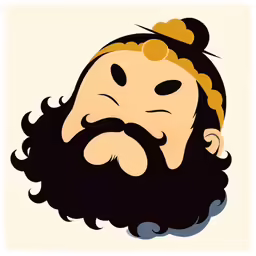 a digital image with the face of a bearded man