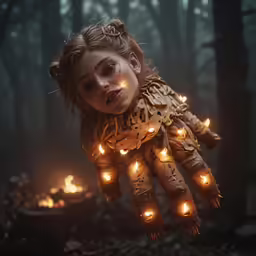 a girl in the dark has many light hands